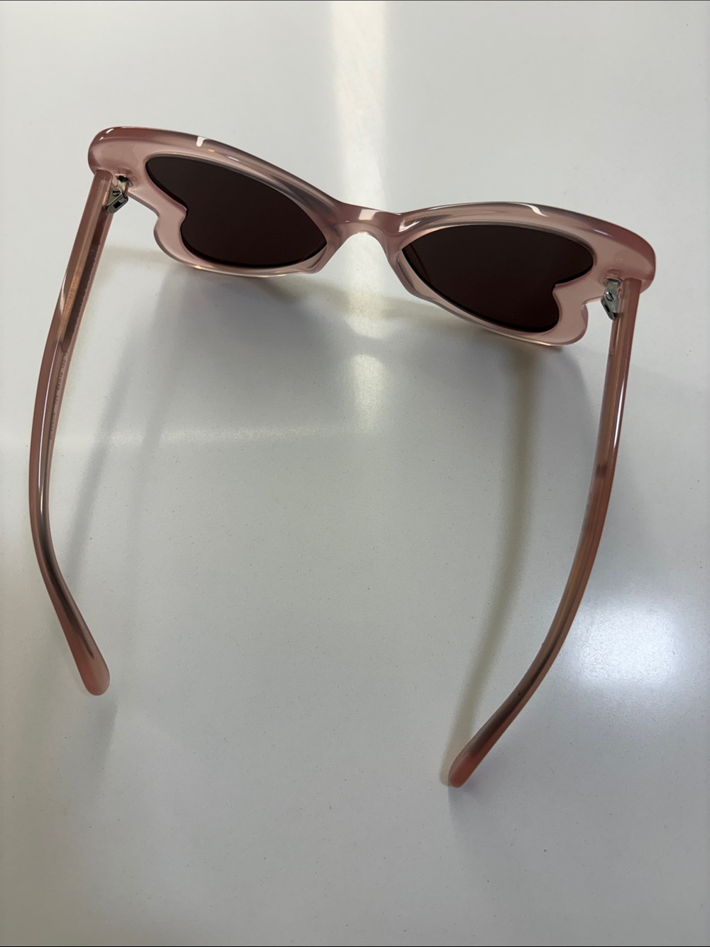Stella McCartney Pink Heart-Shaped Sunglasses with Dark Lenses - Picture 5 of 5
